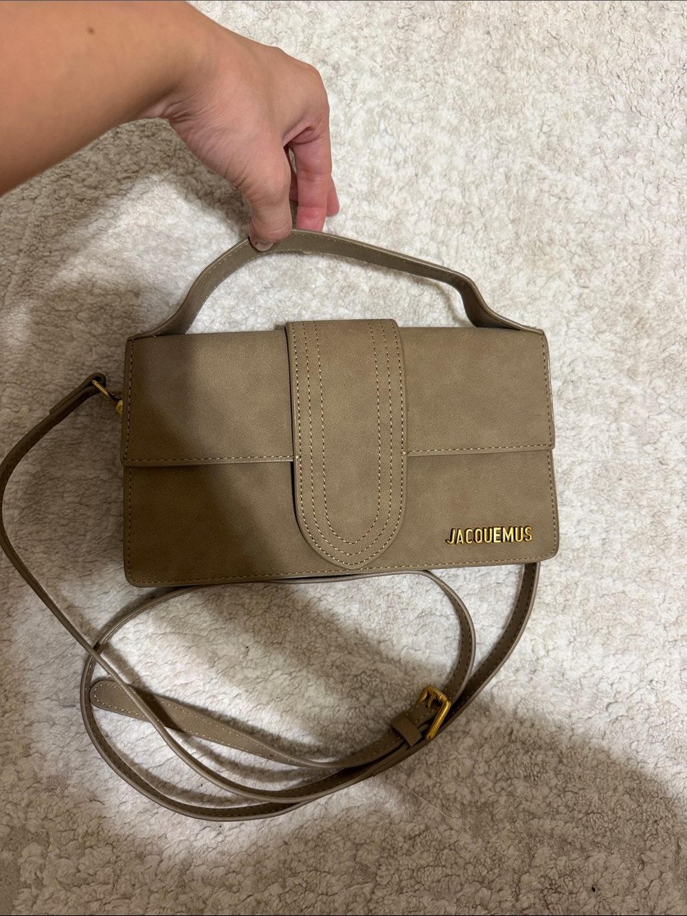 Jacquemus Taupe Suede Bag